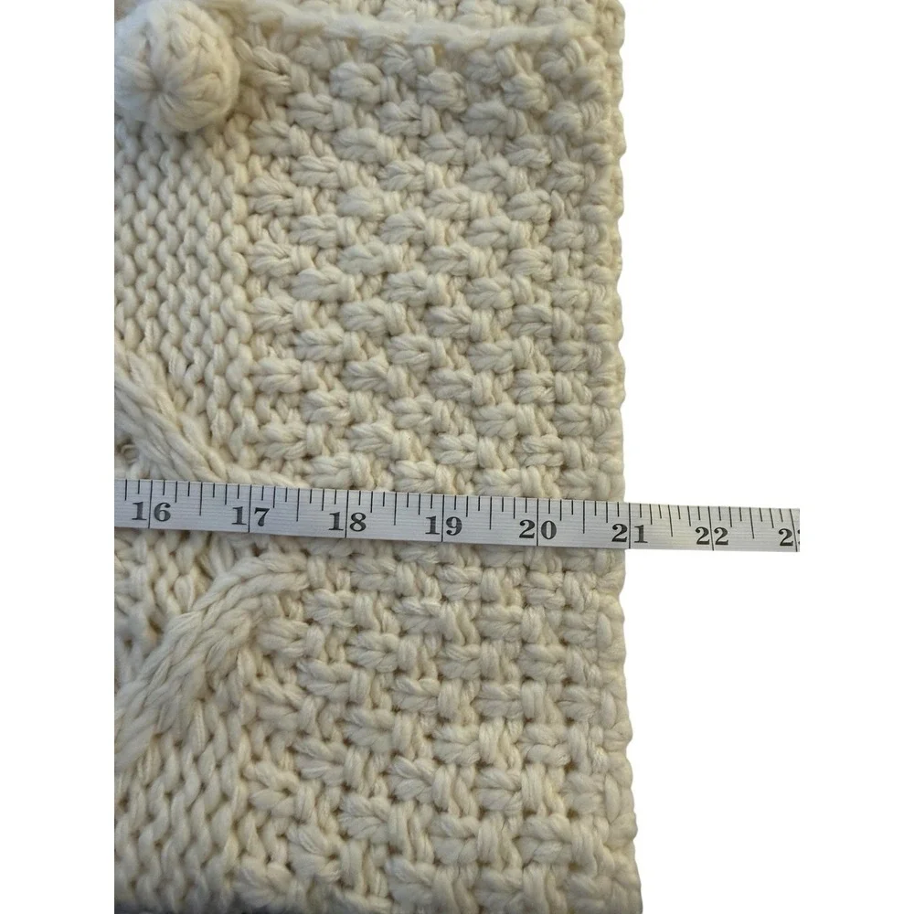 Urban‎ Outfitters BDG Cable Knit Faux Fur Hooded Sweater Vest XL Chunky Cream